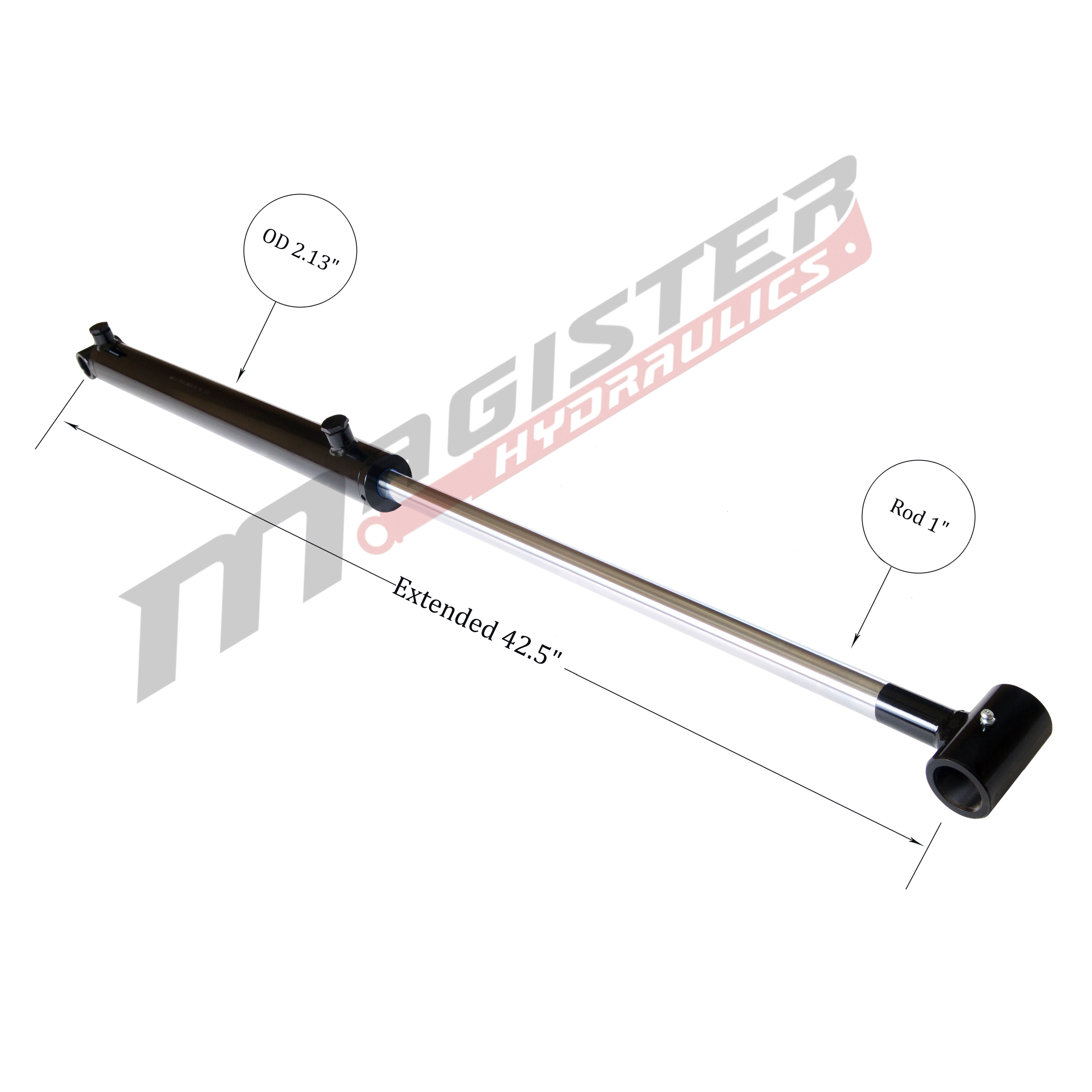 1.75 bore x 14 stroke hydraulic cylinder, welded loader double acting cylinder | Magister Hydraulics