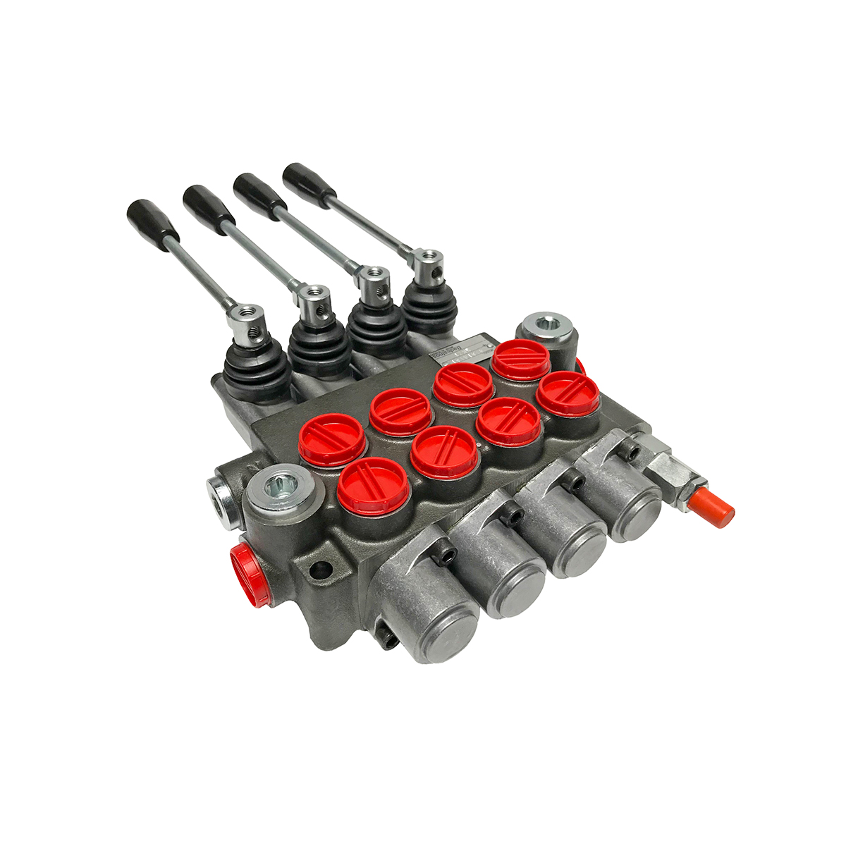 4 spool x 13 GPM hydraulic control valve, monoblock cast iron valve | Magister Hydraulics