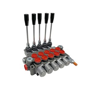 5 spool x 13 GPM hydraulic control valve, monoblock cast iron valve | Magister Hydraulics