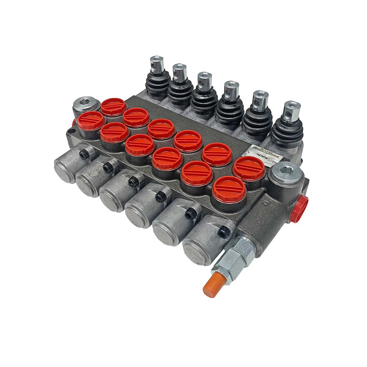 6 spool x 13 GPM hydraulic control valve, monoblock cast iron valve | Magister Hydraulics