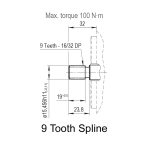 1.22 CID hydraulic gear pump, 9 tooth spline shaft counter-clockwise gear pump | Magister Hydraulics