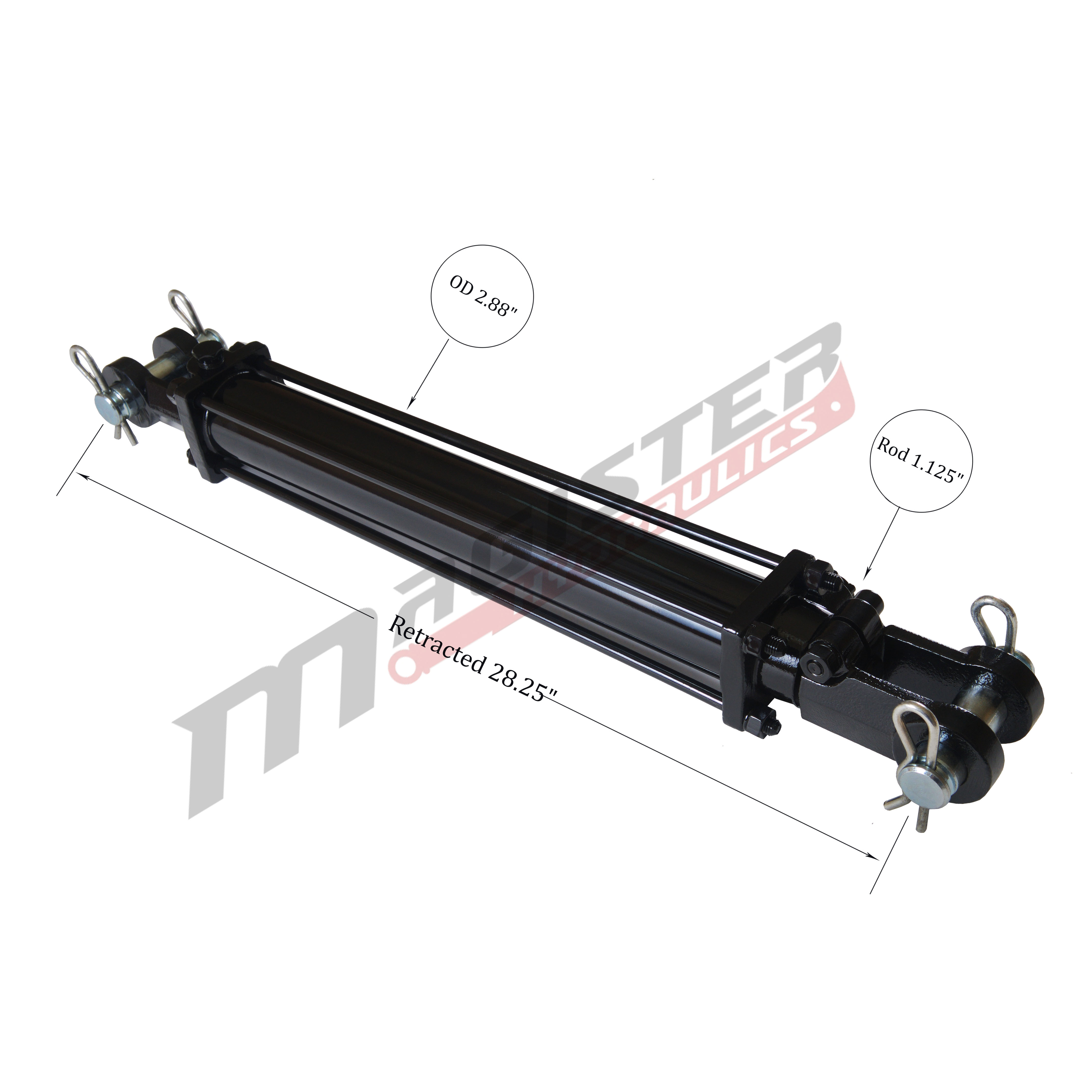 2.5 bore x 18 stroke hydraulic cylinder, tie rod double acting cylinder | Magister Hydraulics