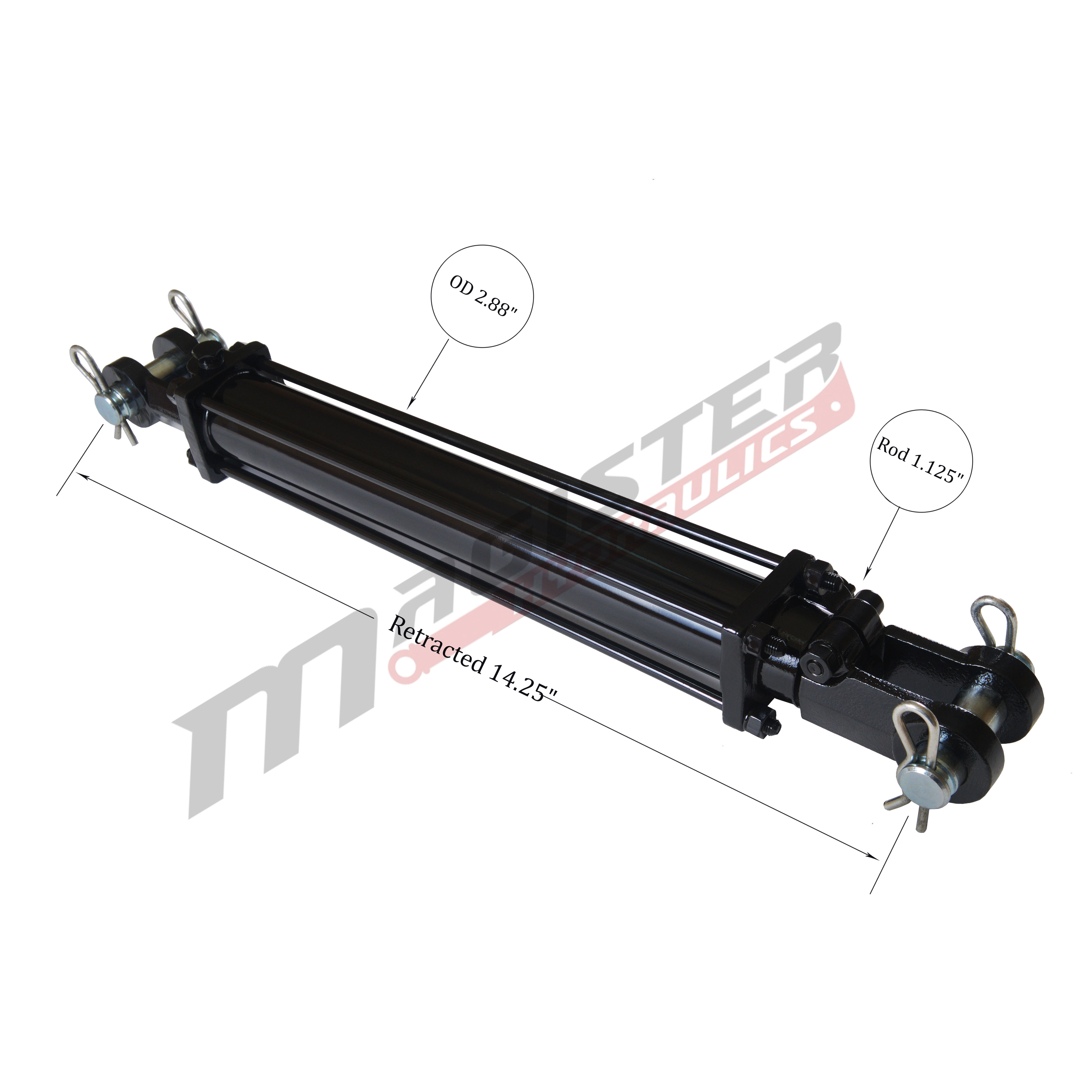 2.5 bore x 4 stroke hydraulic cylinder, tie rod double acting cylinder | Magister Hydraulics