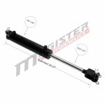 3 bore x 8 ASAE stroke hydraulic cylinder, ag clevis double acting cylinder | Magister Hydraulics