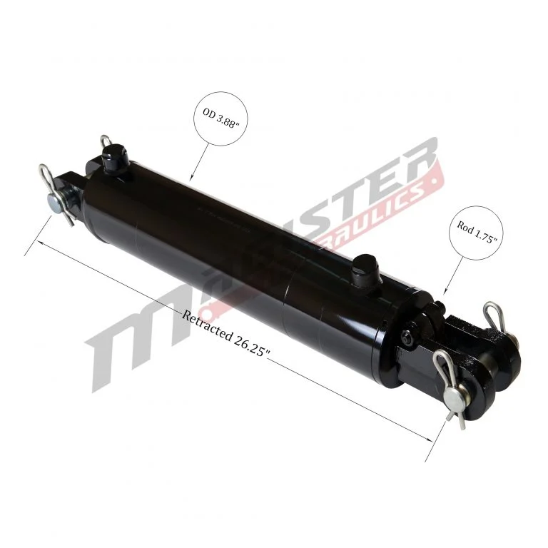 3.5 bore x 16 stroke hydraulic cylinder, welded clevis double acting cylinder | Magister Hydraulics 3.5 bore x 16 stroke hydraulic cylinder, welded clevis double acting cylinder | Magister Hydraulics
