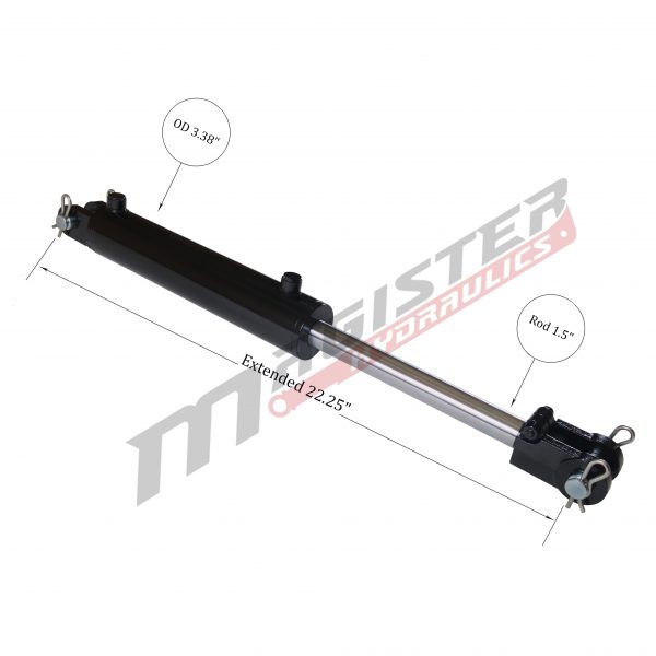 3 bore x 6 stroke hydraulic cylinder, welded clevis double acting cylinder | Magister Hydraulics 3 bore x 6 stroke hydraulic cylinder, welded clevis double acting cylinder | Magister Hydraulics