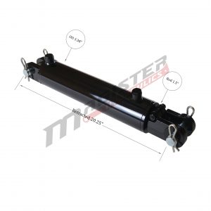 3 bore x 8 ASAE stroke hydraulic cylinder, welded clevis double acting cylinder | Magister Hydraulics