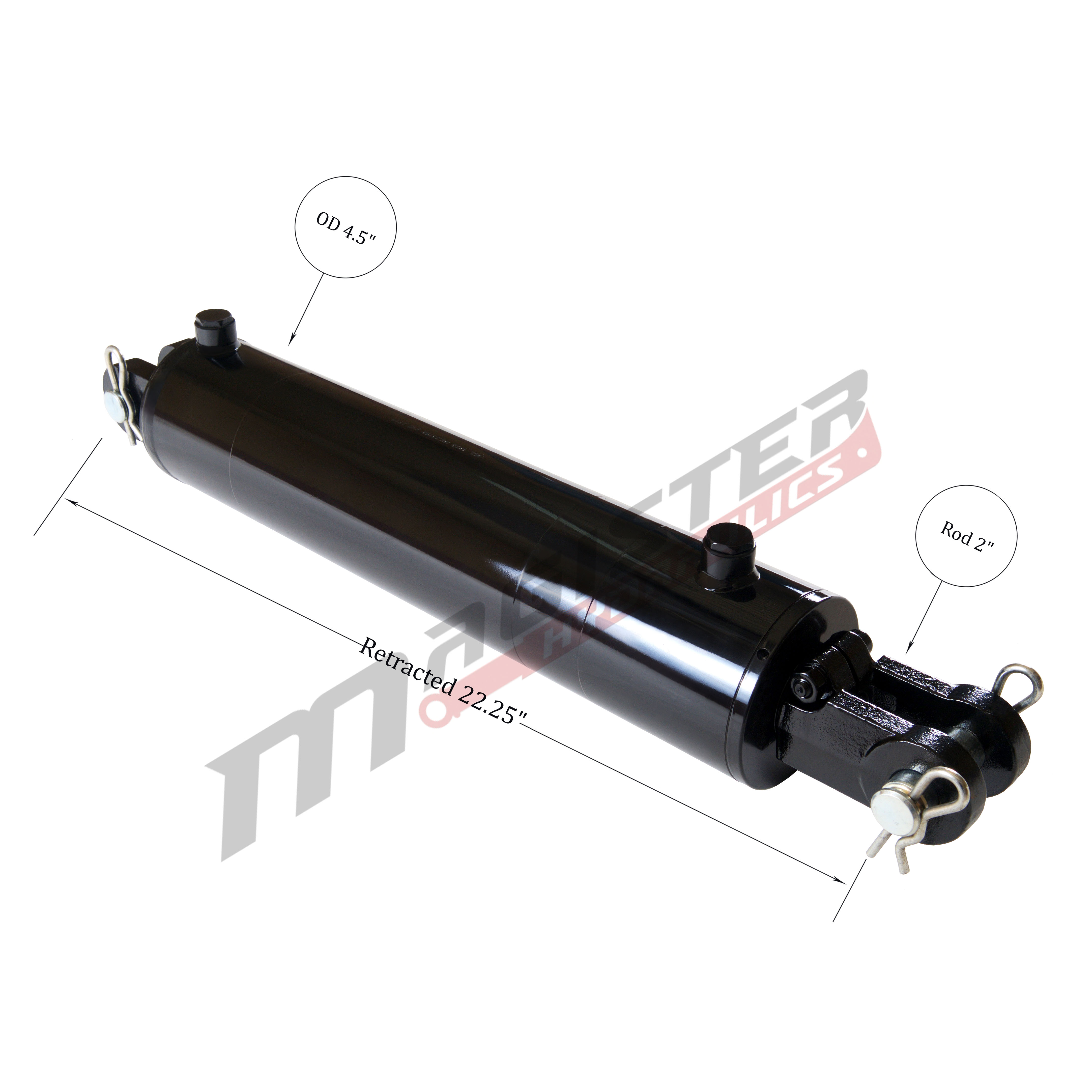 4 bore x 12 stroke hydraulic cylinder, welded clevis double acting cylinder | Magister Hydraulics