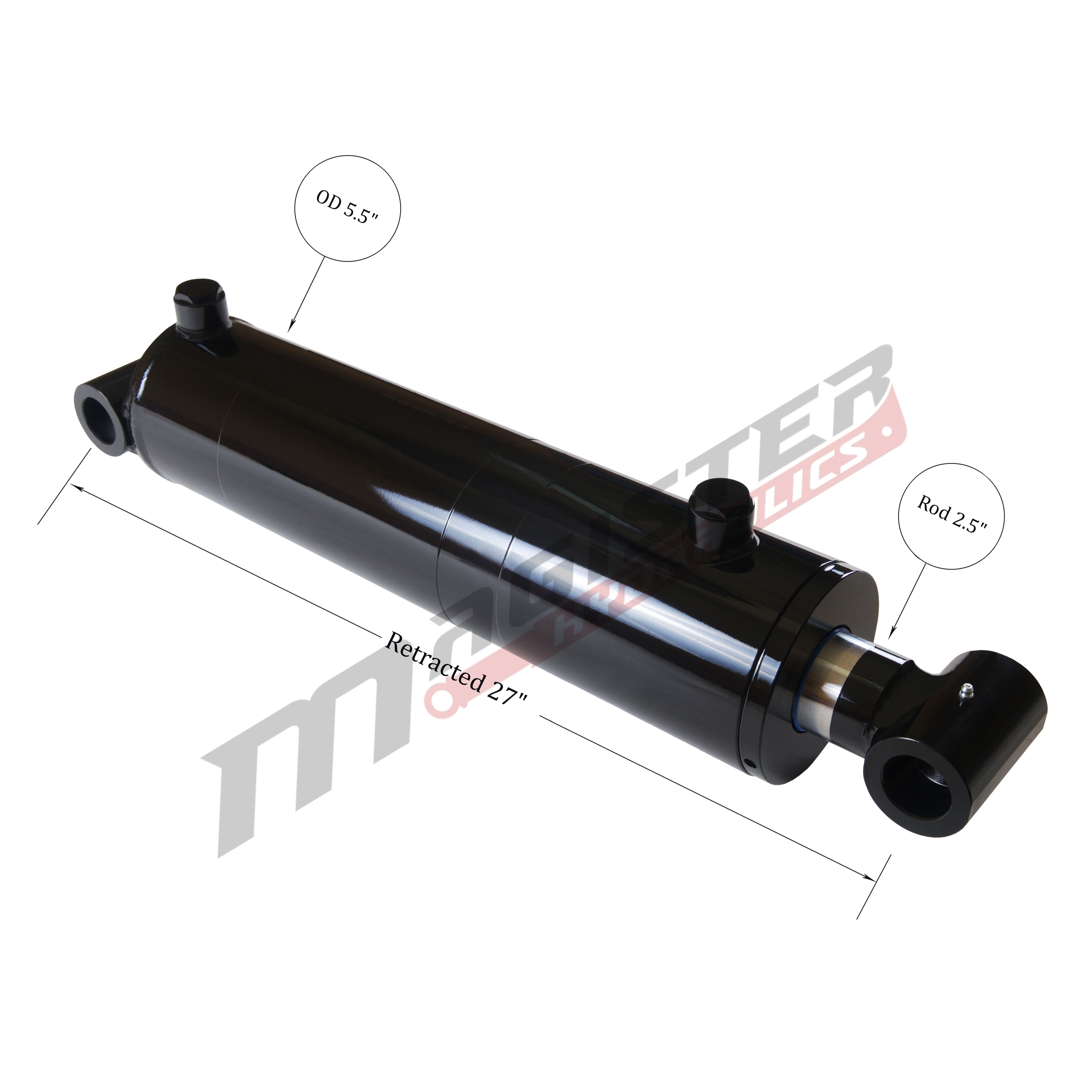 5 bore x 16 stroke hydraulic cylinder, welded cross tube double acting cylinder | Magister Hydraulics