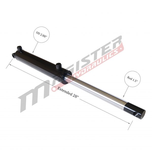 2.5 bore x 10 stroke hydraulic cylinder, welded pin eye double acting cylinder | Magister Hydraulics 2.5 bore x 10 stroke hydraulic cylinder, welded pin eye double acting cylinder | Magister Hydraulics