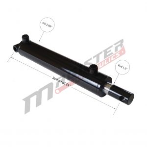 2.5 bore x 16 stroke hydraulic cylinder, welded pin eye double acting cylinder | Magister Hydraulics