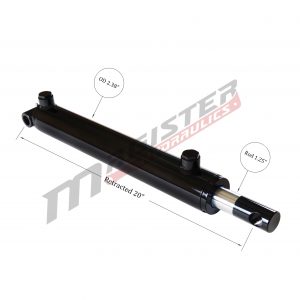 2 bore x 12 stroke hydraulic cylinder, welded pin eye double acting cylinder | Magister Hydraulics