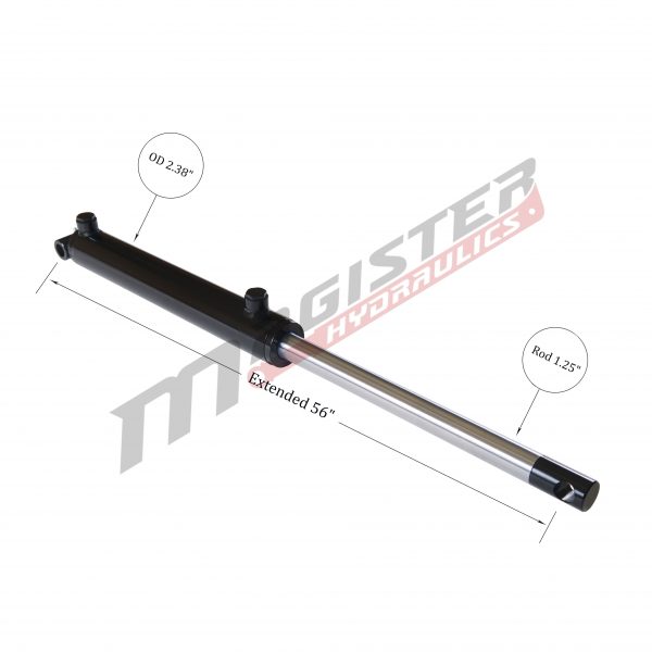 2 bore x 24 stroke hydraulic cylinder, welded pin eye double acting cylinder | Magister Hydraulics 2 bore x 24 stroke hydraulic cylinder, welded pin eye double acting cylinder | Magister Hydraulics