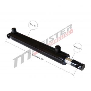 2 bore x 30 stroke hydraulic cylinder, welded pin eye double acting cylinder | Magister Hydraulics
