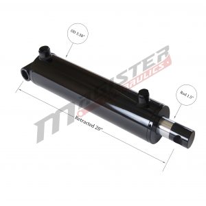 3 bore x 12 stroke hydraulic cylinder, welded pin eye double acting cylinder | Magister Hydraulics