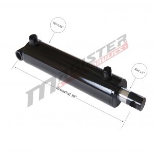 3 bore x 30 stroke hydraulic cylinder, welded pin eye double acting cylinder | Magister Hydraulics