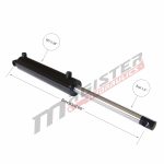 3 bore x 36 stroke hydraulic cylinder, welded pin eye double acting cylinder | Magister Hydraulics