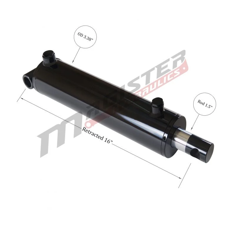 3 bore x 8 stroke hydraulic cylinder, welded pin eye double acting cylinder | Magister Hydraulics 3 bore x 8 stroke hydraulic cylinder, welded pin eye double acting cylinder | Magister Hydraulics