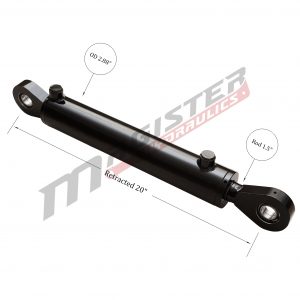 2.5 bore x 10 stroke hydraulic cylinder, welded swivel eye double acting cylinder | Magister Hydraulics