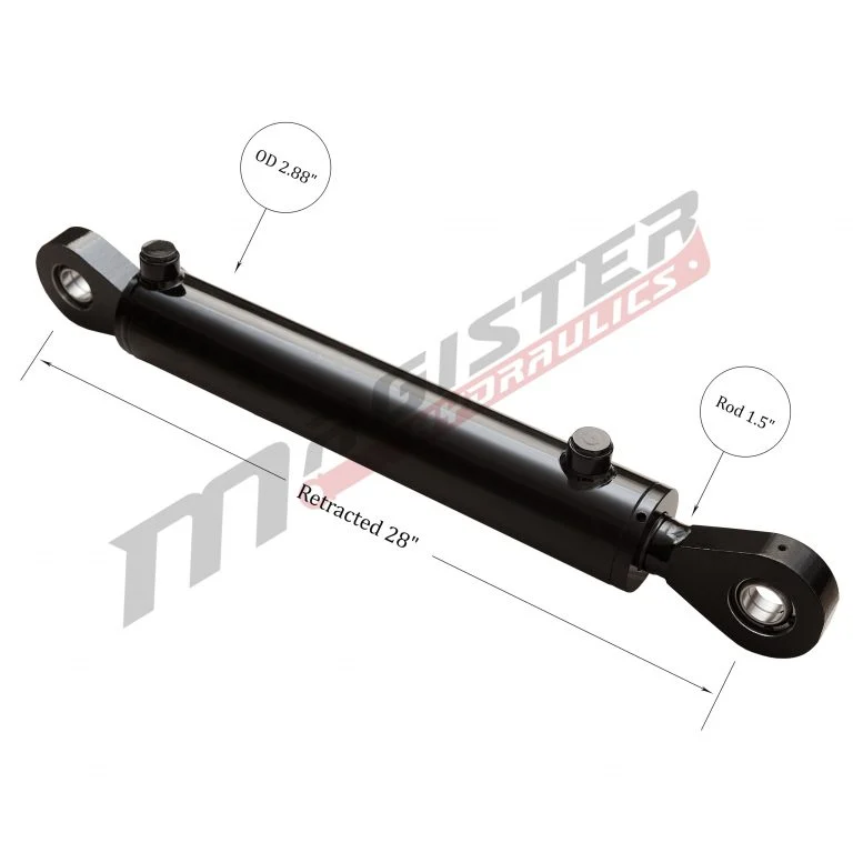 2.5 bore x 18 stroke hydraulic cylinder, welded swivel eye double acting cylinder | Magister Hydraulics 2.5 bore x 18 stroke hydraulic cylinder, welded swivel eye double acting cylinder | Magister Hydraulics