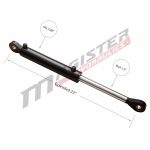 2.5 bore x 6 stroke hydraulic cylinder, welded swivel eye double acting cylinder | Magister Hydraulics