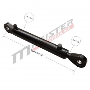 2 bore x 10 stroke hydraulic cylinder, welded swivel eye double acting cylinder | Magister Hydraulics