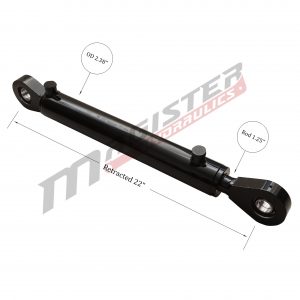 2 bore x 12 stroke hydraulic cylinder, welded swivel eye double acting cylinder | Magister Hydraulics