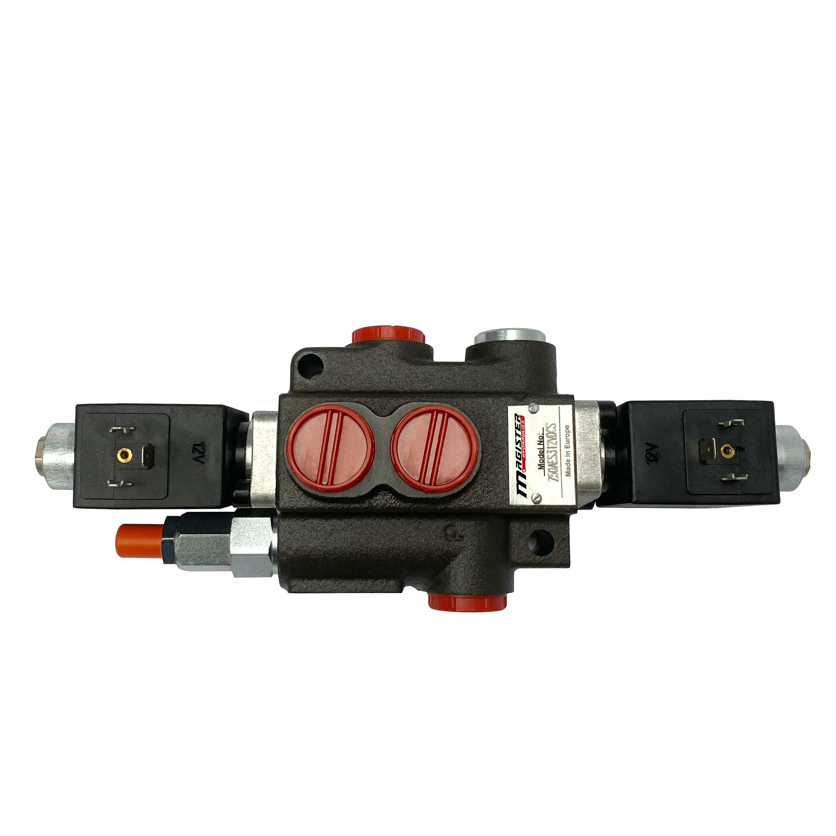 1 spool x 13 GPM solenoid hydraulic control valve, monoblock cast iron valve | Magister Hydraulics