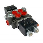 2 spool x 13 GPM solenoid hydraulic control valve, monoblock cast iron valve | Magister Hydraulics