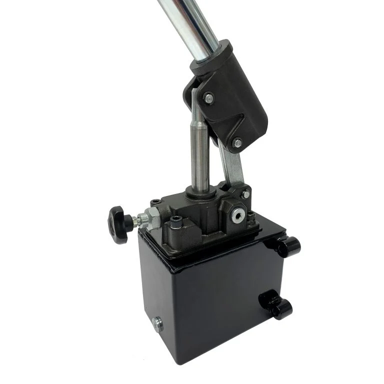 Hydraulic piston hand pump with release knob for single acting cylinder 1.5 CID with 1 quart steel tank by Hydro-Pack | Magister Hydraulics Hydraulic piston hand pump with release knob for single acting cylinder 1.5 CID with 1 quart steel tank by Hydro-Pack | Magister Hydraulics