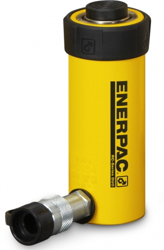 Enerpac RC-156 Single Acting 15 Ton Cylinder in Alloy Steel Single Acting 15 Ton Weight Capacity 10,000 PSI Alloy Steel Composition for Strength and Durability Coupler and Dust Cap (CR-400) Included One Year Manufacturer's Warranty View: Enerpac RC Cylinders Brochure Product Specifications: Stroke: 6.00" Cylinder Effective Area: 3.14" Oil Capacity: 18.85" Collapsed Height: 10.69" Extended Height: 16.69" Outside Diameter: 2.75" Cylinder Bore Diameter: 2.00" Plunger Diameter: 1.63" Saddle Diameter: 1.50" Saddle Protrusion From Plunger: .38" Plunger Internal Thread: 1"-8 Plunger Thread Length: 1.00" Bolt Circle Diameter: 1.88" Thread Size: 3/8"-16 Thread Depth: .50" Collar Thread: 2 3/4"-16 Collar Thread Length: 1.19" Weight: 15 lbs.