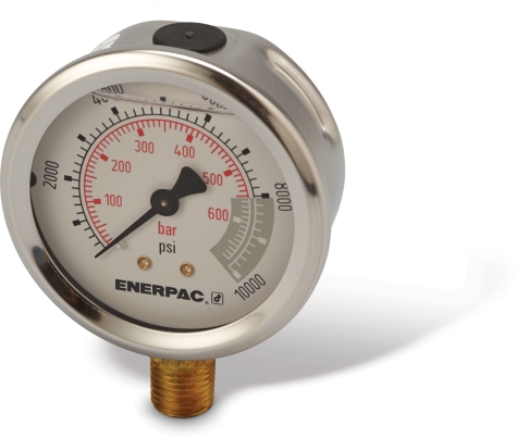 Enerpac G2535L | Hydraulic Pressure Gauge, 2.50" Display, 700 BAR, Lower Mount | Magister