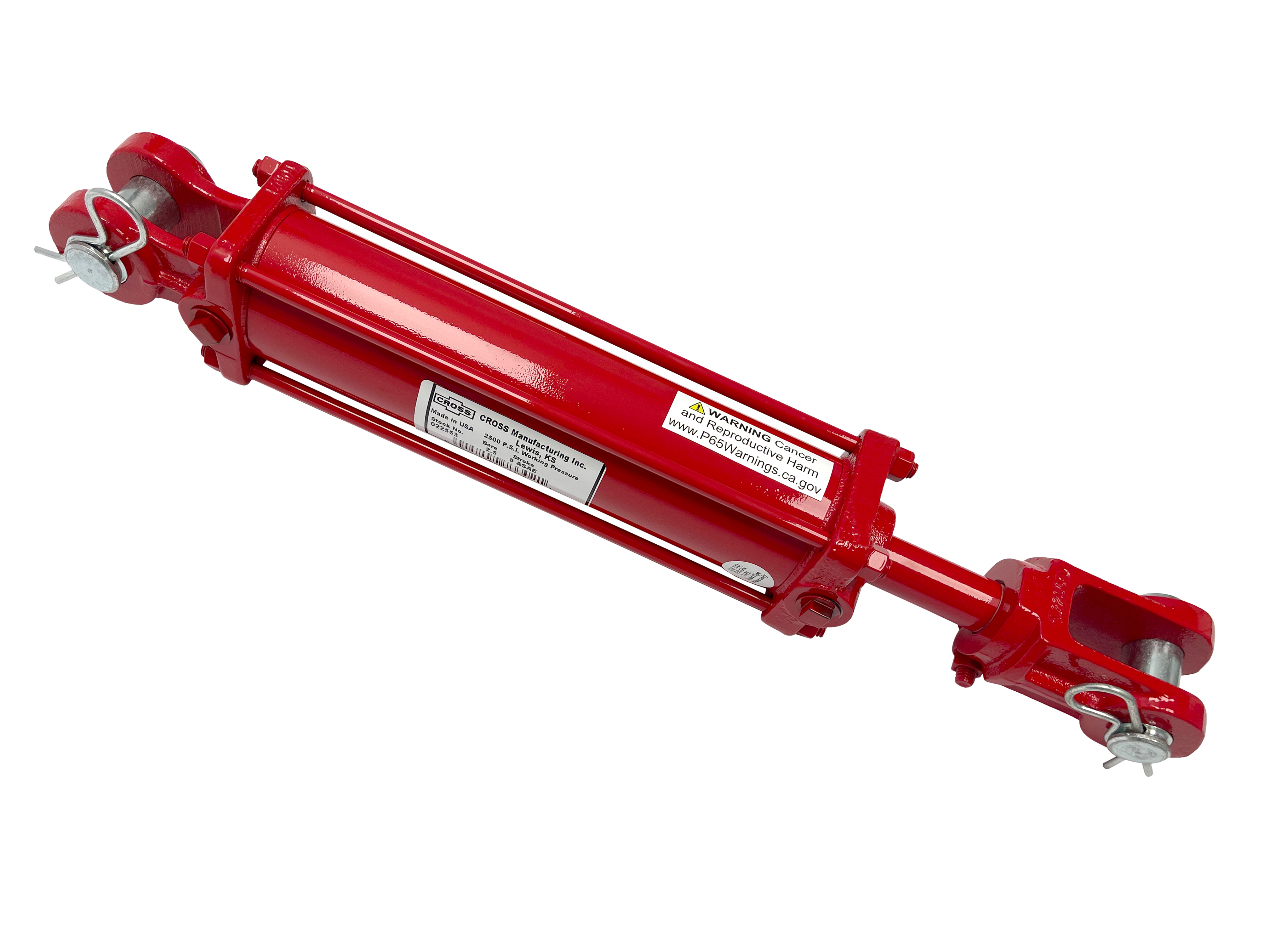 3.25 bore x 8 stroke CROSS rephasing hydraulic cylinder, tie rod double acting cylinder DR series | CROSS MANUFACTURING
