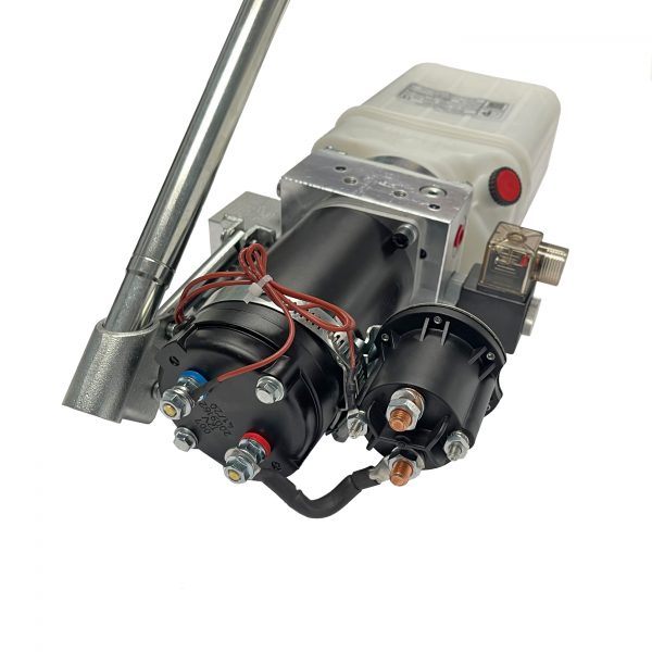 single acting 1.5 quarts steel reservoir hydraulic wheelchair power unit 12V DC by Hydro-Pack | Magister Hydraulics single acting 1.5 qts plastic reservoir wheelchair power unit 12V DC by Hydro-Pack