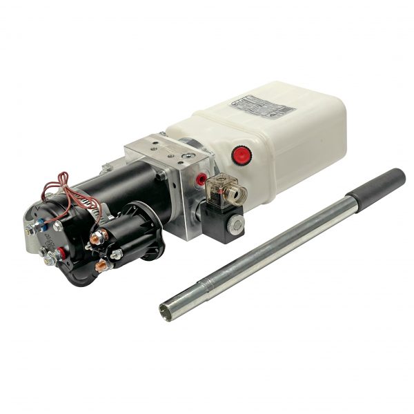 single acting 1.5 quarts steel reservoir hydraulic wheelchair power unit 12V DC by Hydro-Pack | Magister Hydraulics single acting 1.5 qts plastic reservoir wheelchair power unit 12V DC by Hydro-Pack