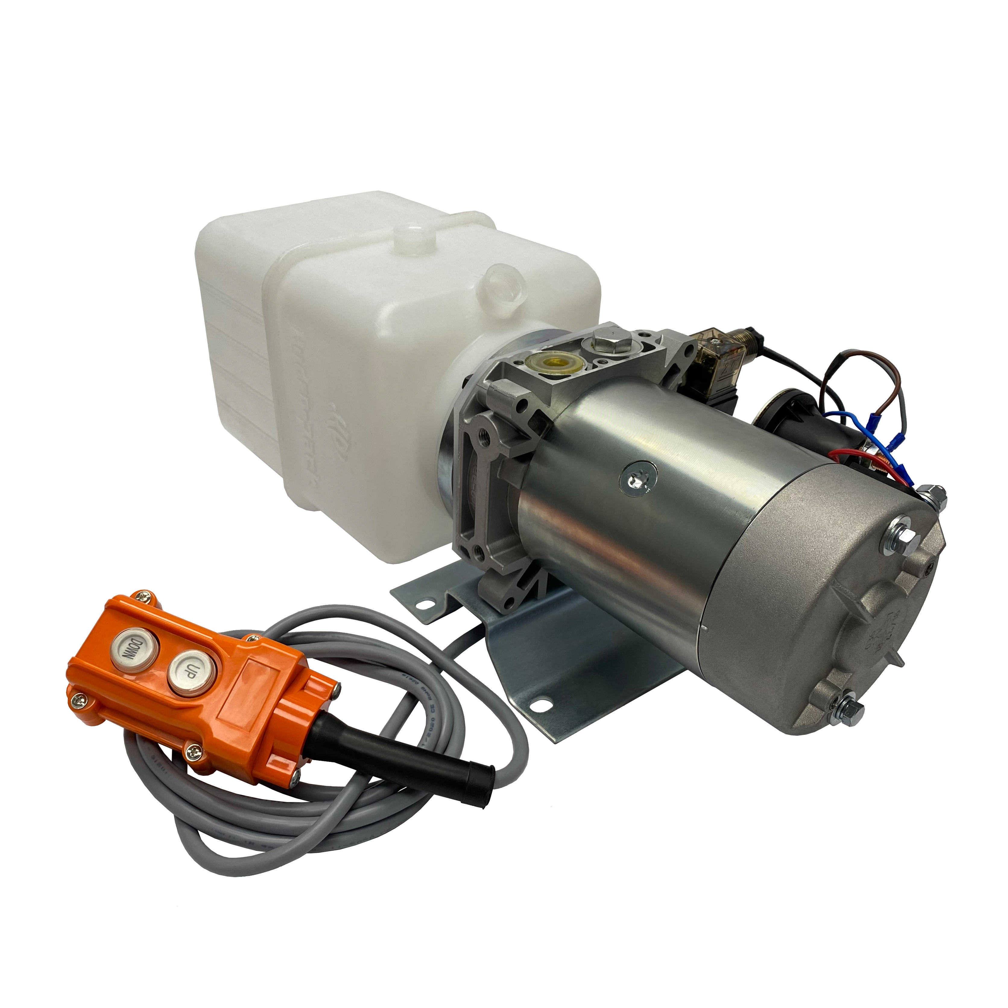 single acting 4 quarts plastic reservoir hydraulic power unit 12V DC by Hydro-Pack