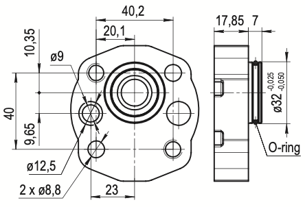 1.6 mini hydraulic gear pump, flat tang shaft counter-clockwise gear pump | Magister Hydraulics