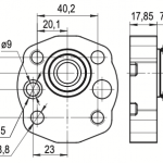 2.1 mini hydraulic gear pump, flat tang shaft counter-clockwise gear pump | Magister Hydraulics