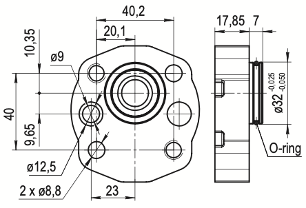 2.1 mini hydraulic gear pump, flat tang shaft counter-clockwise gear pump | Magister Hydraulics