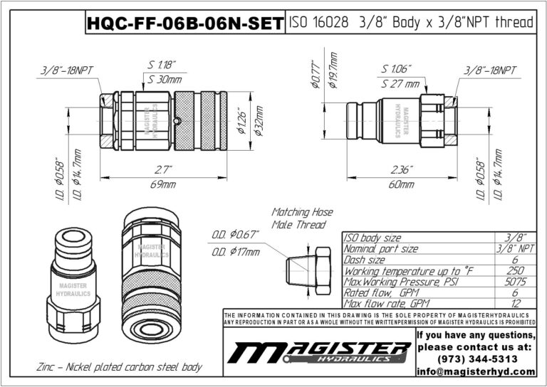 1 HQC-FF-06B-06N-SET (6-3.8 NPT)