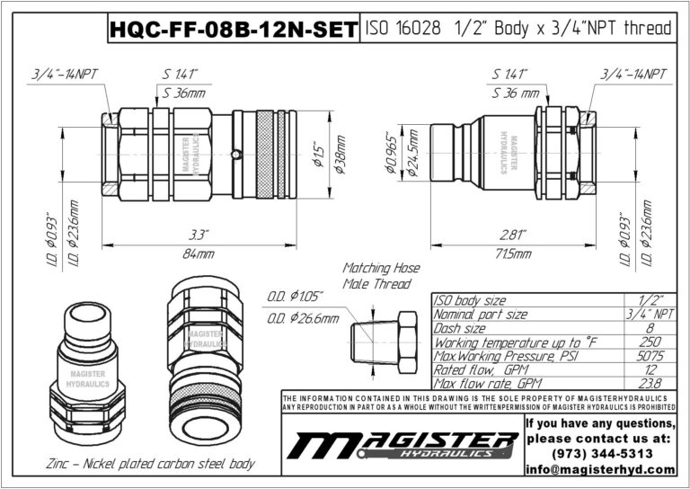 2 HQC-FF-08B-12N-SET (8-3.4 NPT)