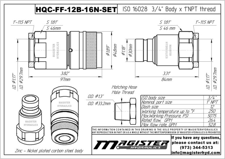 2 HQC-FF-12B-16N-SET (12-1 NPT)