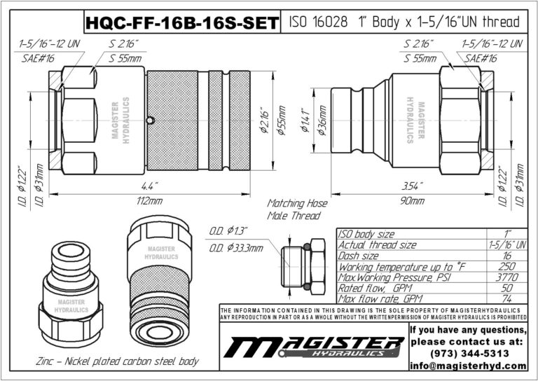 3 HQC-FF-16B-16S-SET (16-1.5.16 UN SAE 16)