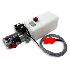 12 Volt DC Double Acting Dump Trailer Hydraulic Pump 8 QTs Plastic Reservoir