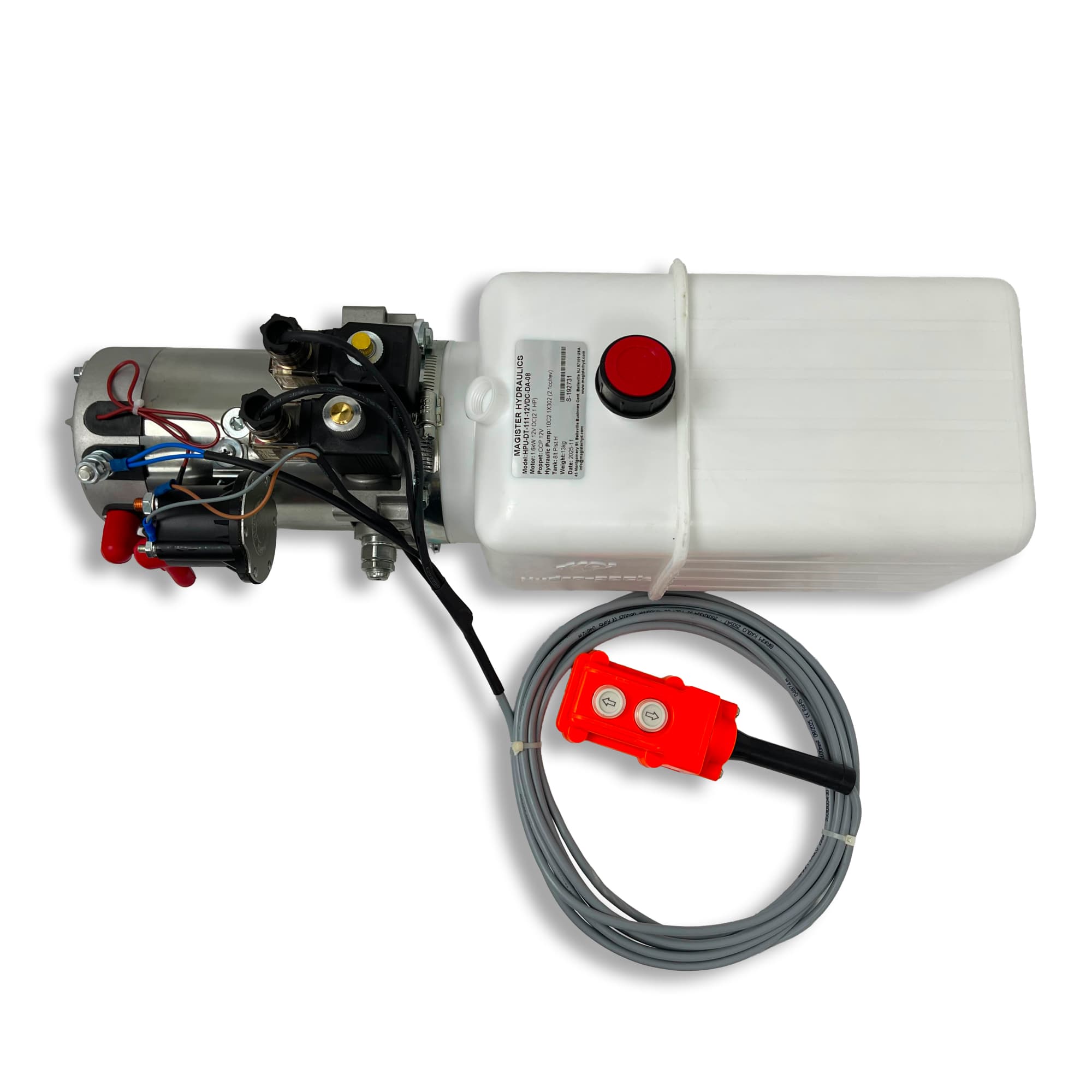 12 Volt Hydraulic Pump for Dump Trailer, Double Acting, 8 qts 