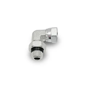 3/8" ORB Male x 1/4" NPT Female 90° Elbow SAE Adapter Swivel
